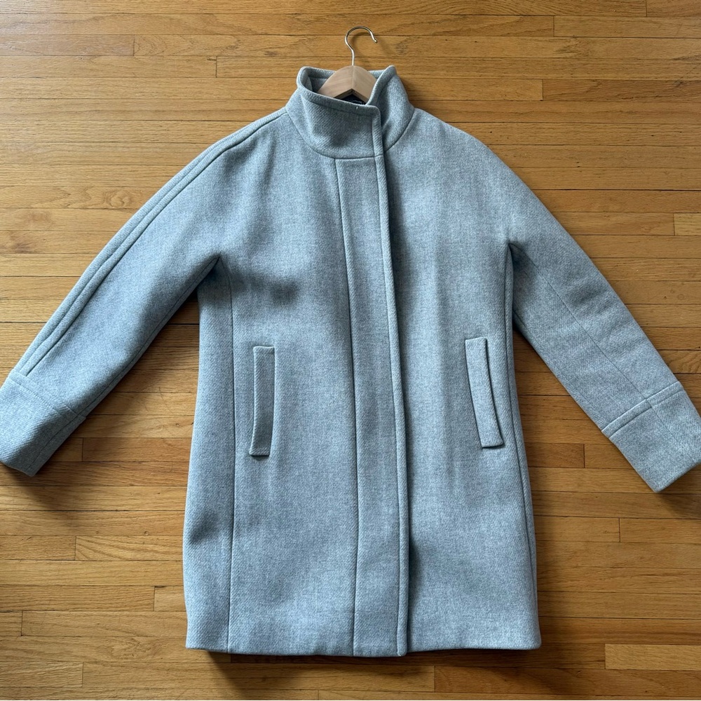 JCREW Toscana coat jacket in Italian stadium-cloth wool blend in light grey